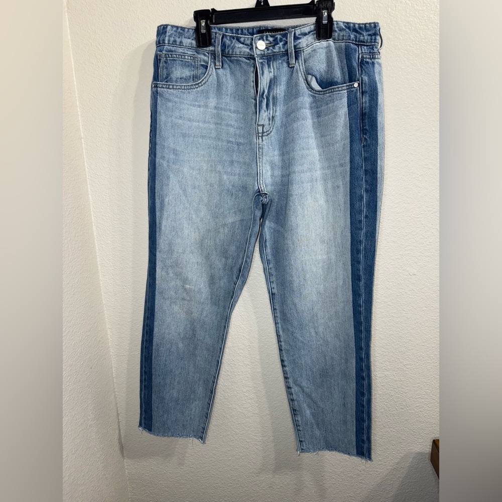 Sanctuary Women's Blue Two-Tone Straight Leg Jeans